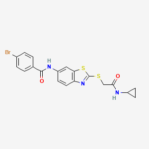 4-bromo-N-(2-{[2-(cyclopropylamino)-2-oxoethyl]sulfanyl}-1,3-benzothiazol-6-yl)benzamide