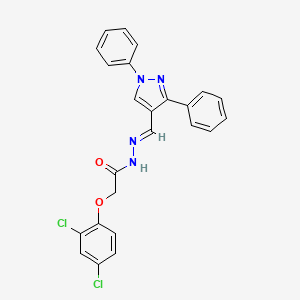 molecular formula C24H18Cl2N4O2 B11532974 2-(2,4-dichlorophenoxy)-N'-[(E)-(1,3-diphenyl-1H-pyrazol-4-yl)methylidene]acetohydrazide 