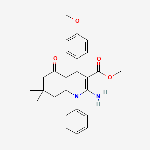 Methyl 2-amino-4-(4-methoxyphenyl)-7,7-dimethyl-5-oxo-1-phenyl-1,4,5,6,7,8-hexahydroquinoline-3-carboxylate