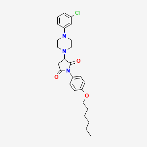 3-[4-(3-Chlorophenyl)piperazin-1-yl]-1-[4-(hexyloxy)phenyl]pyrrolidine-2,5-dione