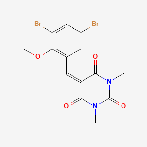 5-[(3,5-Dibromo-2-methoxyphenyl)methylidene]-1,3-dimethyl-1,3-diazinane-2,4,6-trione