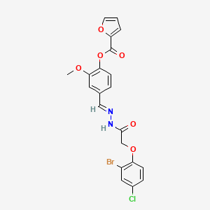 4-[(E)-{2-[(2-bromo-4-chlorophenoxy)acetyl]hydrazinylidene}methyl]-2-methoxyphenyl furan-2-carboxylate