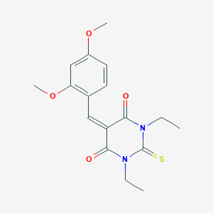 molecular formula C17H20N2O4S B11533107 5-[(2,4-Dimethoxyphenyl)methylidene]-1,3-diethyl-2-sulfanylidene-1,3-diazinane-4,6-dione CAS No. 5799-86-0