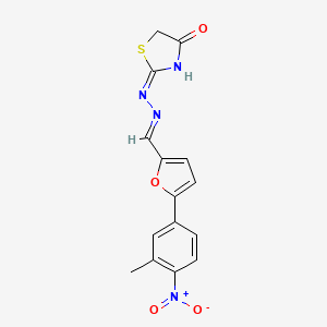 (2E)-2-[(2E)-{[5-(3-methyl-4-nitrophenyl)furan-2-yl]methylidene}hydrazinylidene]-1,3-thiazolidin-4-one