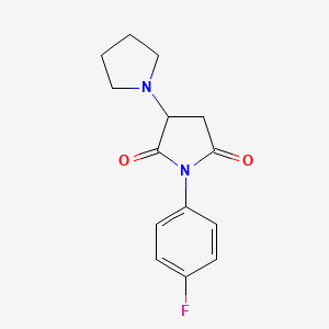 molecular formula C14H15FN2O2 B11533157 1-(4-fluorophenyl)-3-pyrrolidin-1-ylpyrrolidine-2,5-dione 