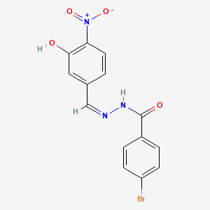 molecular formula C14H10BrN3O4 B11533174 4-bromo-N'-[(Z)-(3-hydroxy-4-nitrophenyl)methylidene]benzohydrazide 