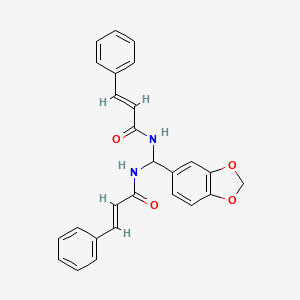 molecular formula C26H22N2O4 B11533178 (2E,2'E)-N,N'-(1,3-benzodioxol-5-ylmethanediyl)bis(3-phenylprop-2-enamide) 