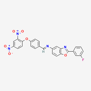 N-{(E)-[4-(2,4-dinitrophenoxy)phenyl]methylidene}-2-(3-fluorophenyl)-1,3-benzoxazol-5-amine