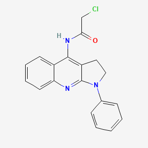 molecular formula C19H16ClN3O B11533186 2-Chloro-N-(1-phenyl-2,3-dihydro-1H-pyrrolo[2,3-b]quinolin-4-yl)acetamide 