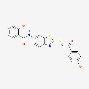 2-bromo-N-(2-{[2-(4-bromophenyl)-2-oxoethyl]sulfanyl}-1,3-benzothiazol-6-yl)benzamide