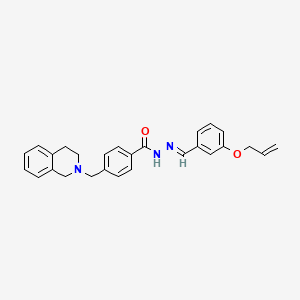 molecular formula C27H27N3O2 B11533223 4-(3,4-dihydroisoquinolin-2(1H)-ylmethyl)-N'-{(E)-[3-(prop-2-en-1-yloxy)phenyl]methylidene}benzohydrazide 