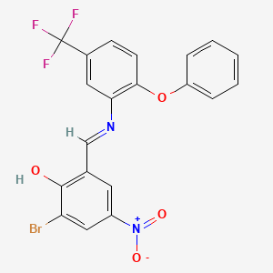 2-bromo-4-nitro-6-[(E)-{[2-phenoxy-5-(trifluoromethyl)phenyl]imino}methyl]phenol