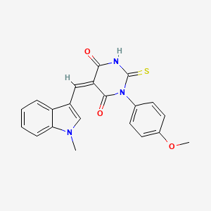 (5Z)-1-(4-methoxyphenyl)-5-[(1-methyl-1H-indol-3-yl)methylidene]-2-sulfanylpyrimidine-4,6(1H,5H)-dione