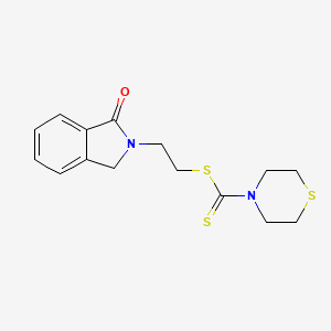 molecular formula C15H18N2OS3 B11533260 2-(1-oxo-1,3-dihydro-2H-isoindol-2-yl)ethyl thiomorpholine-4-carbodithioate 