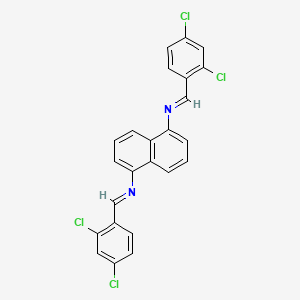 molecular formula C24H14Cl4N2 B11533264 N,N'-bis[(E)-(2,4-dichlorophenyl)methylidene]naphthalene-1,5-diamine 