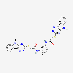 N,N'-(4-methylbenzene-1,3-diyl)bis{2-[(5-methyl-5H-[1,2,4]triazino[5,6-b]indol-3-yl)sulfanyl]acetamide}