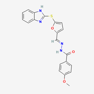 N'-{(E)-[5-(1H-benzimidazol-2-ylsulfanyl)furan-2-yl]methylidene}-4-methoxybenzohydrazide