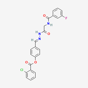 4-[(E)-({2-[(3-Fluorophenyl)formamido]acetamido}imino)methyl]phenyl 2-chlorobenzoate