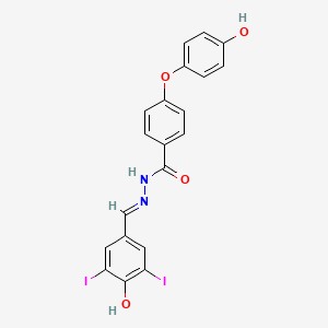 N'-[(E)-(4-hydroxy-3,5-diiodophenyl)methylidene]-4-(4-hydroxyphenoxy)benzohydrazide