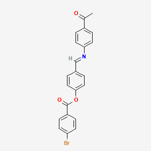 molecular formula C22H16BrNO3 B11533338 4-[(E)-[(4-Acetylphenyl)imino]methyl]phenyl 4-bromobenzoate 