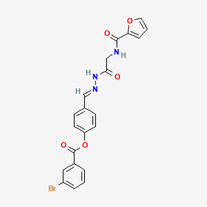 4-[(E)-({2-[(Furan-2-YL)formamido]acetamido}imino)methyl]phenyl 3-bromobenzoate