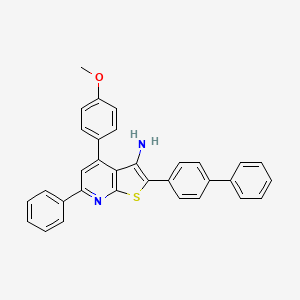 molecular formula C32H24N2OS B11533349 2-(Biphenyl-4-yl)-4-(4-methoxyphenyl)-6-phenylthieno[2,3-b]pyridin-3-amine 