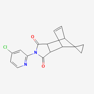 molecular formula C16H13ClN2O2 B11533354 2-(4-chloropyridin-2-yl)-3a,4,7,7a-tetrahydro-1H-spiro[2-aza-4,7-methanoisoindole-8,1'-cyclopropane]-1,3(2H)-dione 