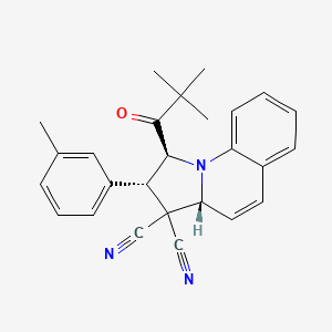 (1S,2S,3aR)-1-(2,2-dimethylpropanoyl)-2-(3-methylphenyl)-1,2-dihydropyrrolo[1,2-a]quinoline-3,3(3aH)-dicarbonitrile