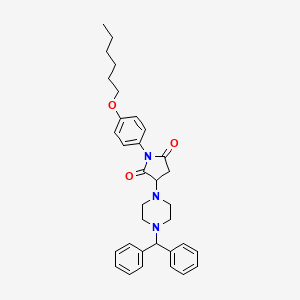 3-[4-(Diphenylmethyl)piperazin-1-yl]-1-[4-(hexyloxy)phenyl]pyrrolidine-2,5-dione