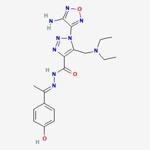 1-(4-amino-1,2,5-oxadiazol-3-yl)-5-[(diethylamino)methyl]-N'-[(1E)-1-(4-hydroxyphenyl)ethylidene]-1H-1,2,3-triazole-4-carbohydrazide