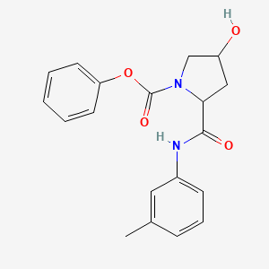 molecular formula C19H20N2O4 B11533428 Phenyl 4-hydroxy-2-[(3-methylphenyl)carbamoyl]pyrrolidine-1-carboxylate 