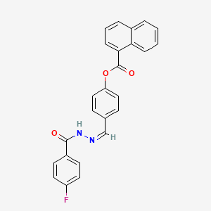 4-[(Z)-{2-[(4-fluorophenyl)carbonyl]hydrazinylidene}methyl]phenyl naphthalene-1-carboxylate