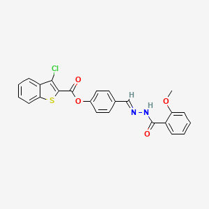 4-[(E)-{2-[(2-methoxyphenyl)carbonyl]hydrazinylidene}methyl]phenyl 3-chloro-1-benzothiophene-2-carboxylate