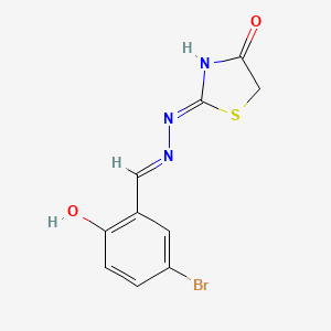 2-[(2E)-2-(5-bromo-2-hydroxybenzylidene)hydrazinyl]-1,3-thiazol-4(5H)-one