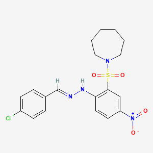 1-({2-[(2E)-2-(4-chlorobenzylidene)hydrazinyl]-5-nitrophenyl}sulfonyl)azepane