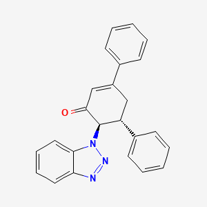 molecular formula C24H19N3O B11533470 (5R,6R)-6-(1H-benzotriazol-1-yl)-3,5-diphenylcyclohex-2-en-1-one 