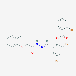 2,4-dibromo-6-[(E)-{2-[(2-methylphenoxy)acetyl]hydrazinylidene}methyl]phenyl 2-bromobenzoate