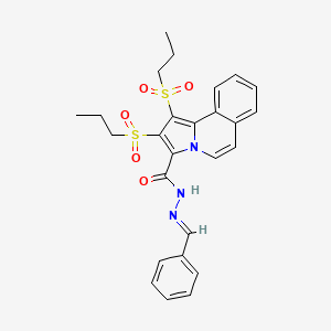 N'-[(E)-phenylmethylidene]-1,2-bis(propylsulfonyl)pyrrolo[2,1-a]isoquinoline-3-carbohydrazide