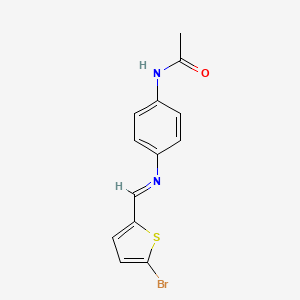 N-(4-{[(5-bromo-2-thienyl)methylene]amino}phenyl)acetamide