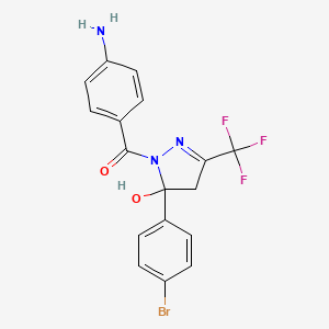 (4-aminophenyl)[5-(4-bromophenyl)-5-hydroxy-3-(trifluoromethyl)-4,5-dihydro-1H-pyrazol-1-yl]methanone