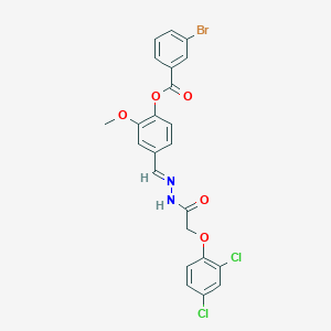 4-((E)-{[(2,4-dichlorophenoxy)acetyl]hydrazono}methyl)-2-methoxyphenyl 3-bromobenzoate