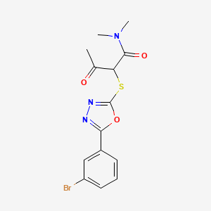 2-{[5-(3-bromophenyl)-1,3,4-oxadiazol-2-yl]sulfanyl}-N,N-dimethyl-3-oxobutanamide