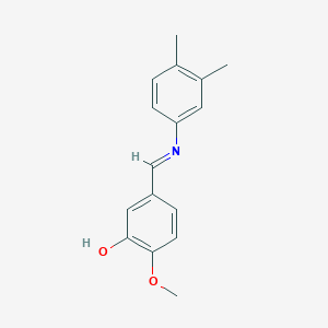 molecular formula C16H17NO2 B11533640 5-[(E)-[(3,4-Dimethylphenyl)imino]methyl]-2-methoxyphenol 