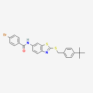 4-bromo-N-{2-[(4-tert-butylbenzyl)sulfanyl]-1,3-benzothiazol-6-yl}benzamide