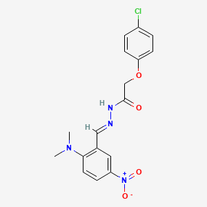 molecular formula C17H17ClN4O4 B11533668 2-(4-Chlorophenoxy)-N'-[(E)-[2-(dimethylamino)-5-nitrophenyl]methylidene]acetohydrazide 