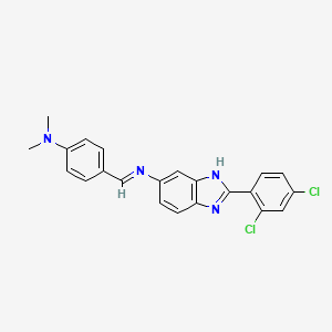 molecular formula C22H18Cl2N4 B11533678 4-[[2-(2,4-dichlorophenyl)-3H-benzimidazol-5-yl]iminomethyl]-N,N-dimethylaniline CAS No. 5267-74-3