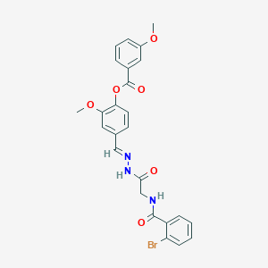 4-[(E)-({2-[(2-Bromophenyl)formamido]acetamido}imino)methyl]-2-methoxyphenyl 3-methoxybenzoate