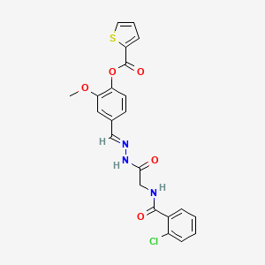 4-[(E)-({2-[(2-Chlorophenyl)formamido]acetamido}imino)methyl]-2-methoxyphenyl thiophene-2-carboxylate