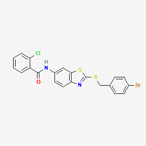 N-{2-[(4-bromobenzyl)sulfanyl]-1,3-benzothiazol-6-yl}-2-chlorobenzamide