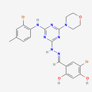 5-Bromo-2,4-dihydroxybenzaldehyde {4-[(2-bromo-4-methylphenyl)amino]-6-morpholin-4-yl-1,3,5-triazin-2-yl}hydrazone